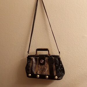 VINTAGE ADRI ENNE Party Festival Wedding Travel One Size Black-Gold Colors B45